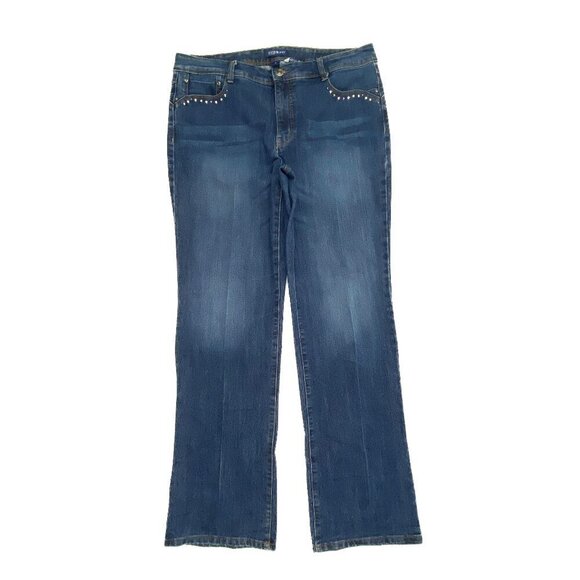 Bandolino Kelsey Bootcut Women's size 14 Dark Wash Blue Denim Jeans - Picture 1 of 4